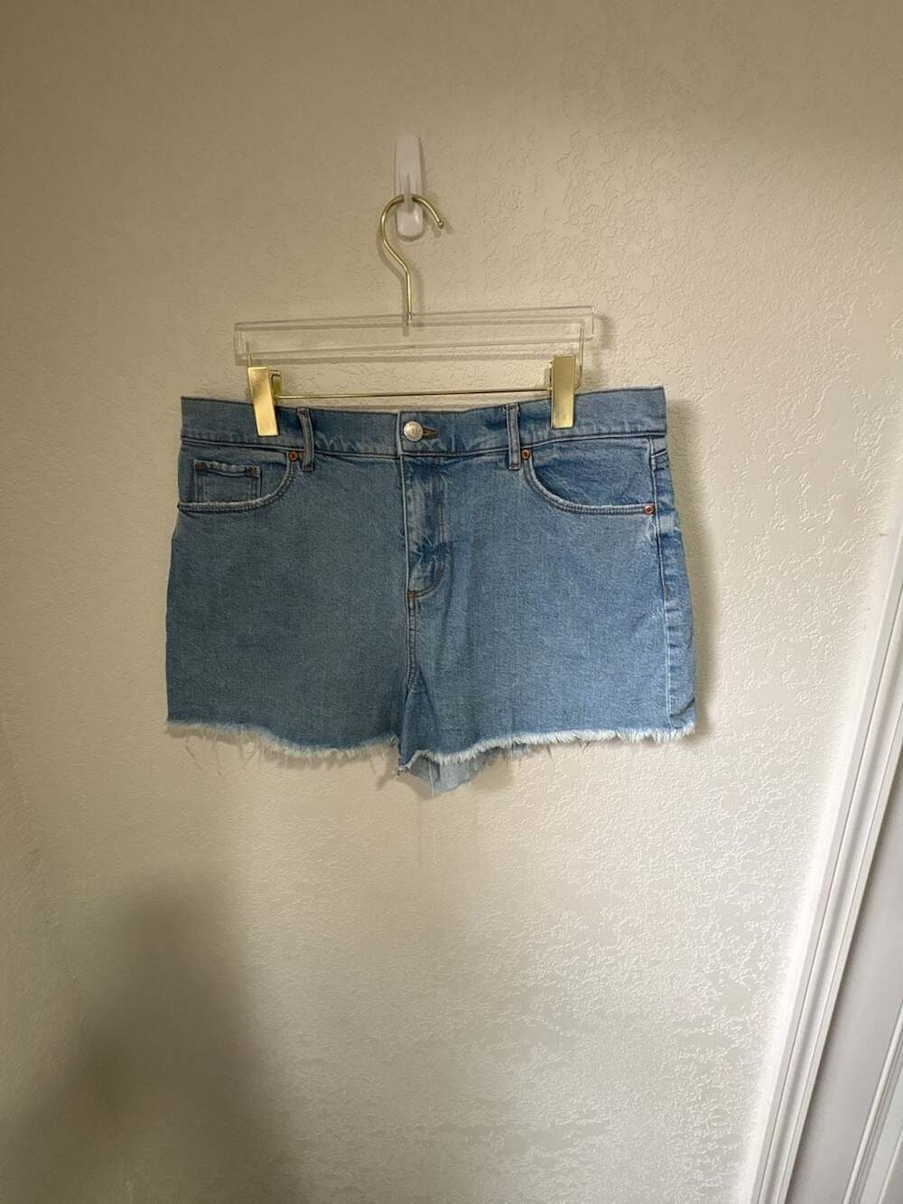 LOFT Denim Jean Shorts Blue Raw Hem